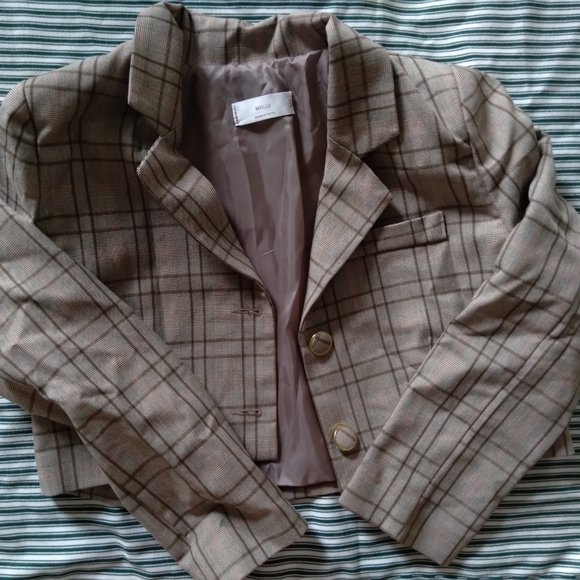 Codibook Mello Brown Plaid Blazer Jacket - Picture 2 of 4
